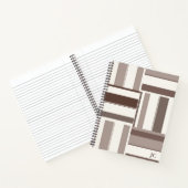 幾何カラーブロックの長方形 – 茶とベージュ ノートブック (内部)