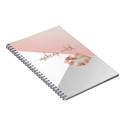 幾何ガーリーバラ金ゴールド唇、メイクアップアーティスト ノートブック (右側)