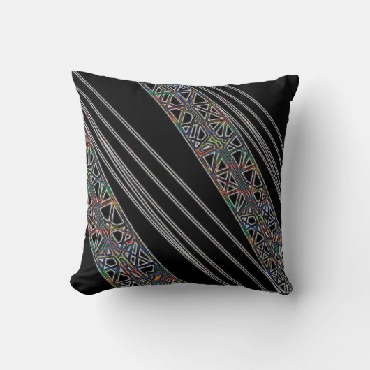 幾何クカラフルレーン操作者格子ブーム クッション (正面)