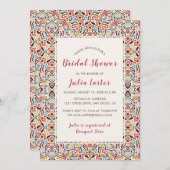 幾何クラシカル曼荼羅パターンブライダルシャワー 招待状 (正面/裏面)