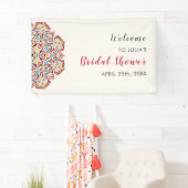 幾何クラシカル曼荼羅パターンブライダルシャワー 横断幕 (インサイチュ)