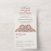 幾何クラシカル曼荼羅パタ結婚ーン オールインワン招待状 (内側)