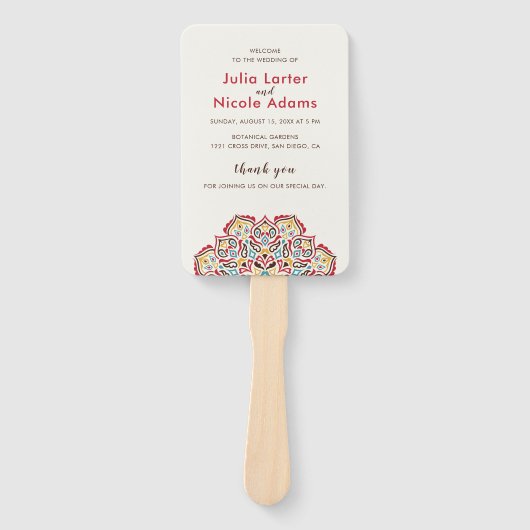 幾何クラシカル曼荼羅パタ結婚ーン ハンドファン (正面)