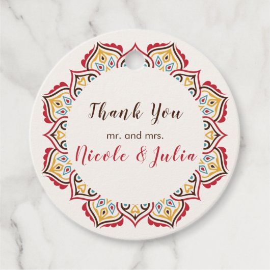 幾何クラシカル曼荼羅パタ結婚ーン フェイバータグ (正面)