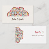 幾何クラシカル曼荼羅パタ結婚ーン プレイスカード (正面/裏面)