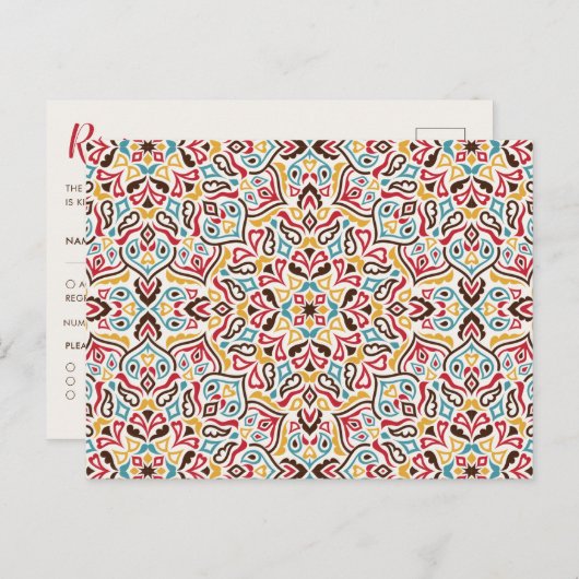 幾何クラシカル曼荼羅パタ結婚ーン ポストカード (正面/裏面)