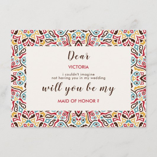 幾何クラシカル曼荼羅パタ結婚ーン メニュー (正面)