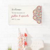 幾何クラシカル曼荼羅パタ結婚ーン 横断幕 (インサイチュ)