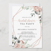 幾何クラシックバラブライダルシャワー茶パーティー 招待状 (正面)
