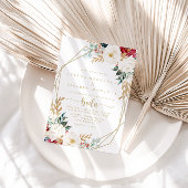 幾何クラシック金ゴールドスペインの結婚フローラ 招待状