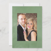 幾何クリスタルグリーンのガーデンウェディングフォト セーブザデート (裏面)