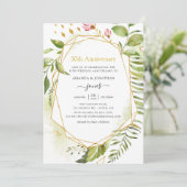 幾何クリスタル ゴールド 50周年結婚記念日 招待状 (スタンド正面)