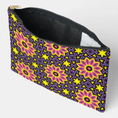 幾何クールカラフルレトロ花模様 アクセサリーポーチ (見開き)