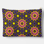 幾何クールカラフルレトロ花模様 アクセサリーポーチ (裏面)