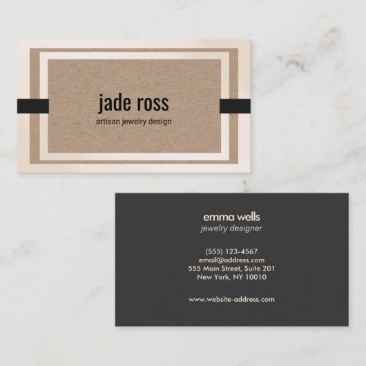 幾何クールスタイリッシュク縁どラフト 名刺 (正面/裏面)