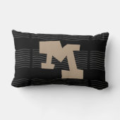 幾何クール波モノグラム枕 ランバークッション (裏面)