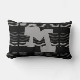 幾何クール波モノグラム枕 ランバークッション