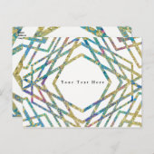幾何グラムカラー&金ゴールドシカスタムックパーティー 案内ポストカード (正面/裏面)