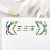 幾何グラムカラー&金ゴールドパーティの招待状 ラベル (インサイチュ)