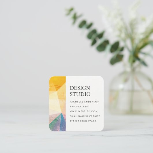 幾何グランジ(Geometric) スクエア名刺 (スタンド正面)