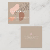 幾何コラージュサンキュアユーハートブティック美しい スクエア名刺 (正面/裏面)