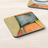 幾何コンテンポラリーカラフル図形 コースター (左側)