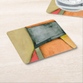 幾何コンテンポラリーカラフル図形 スクエアペーパーコースター (アングル)