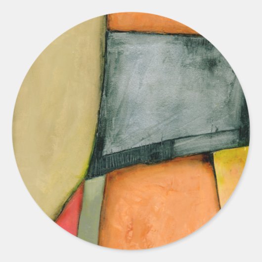 幾何コンテンポラリーカラフル図形 ラウンドシール (正面)