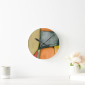 幾何コンテンポラリーカラフル図形 ラウンド壁時計 (ホーム)