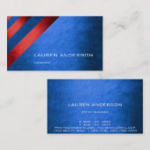 幾何コンテンポラリーストライプコバルトブルーレッドVip 名刺 (正面/裏面)