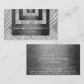 幾何コンテンポラリー版木、銅版、版画グレー3D Vip 名刺 (正面/裏面)