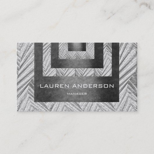 幾何コンテンポラリー版木、銅版、版画グレー3D Vip 名刺 (正面)