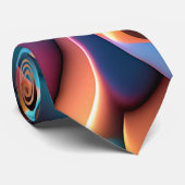 幾何サイケデリックハニカム青パターン ネクタイ (ロール)