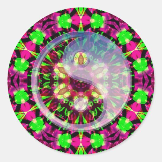 幾何サイケデリック陰陽シール ラウンドシール (正面)