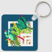 幾何サボテン多肉植物テラリウム キーホルダー (裏面)