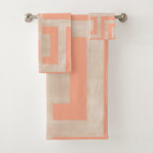 幾何サンゴと砂パターン（の模様が）ある バスタオルセット (インサイチュ)