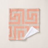 幾何サンゴと砂パターン（の模様が）ある バスタオルセット (ウォッシュタオル)