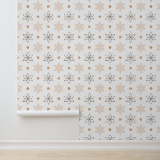 幾何シンプル線アートの花 壁紙