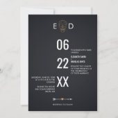 幾何スカル結婚の 招待状 (正面)