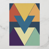 幾何スタイリッシュエレガントモダン結婚金ゴールド 箔招待状 (裏面)