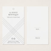 幾何スタイリッシュグレー衣料価格ラベル (正面&裏面)