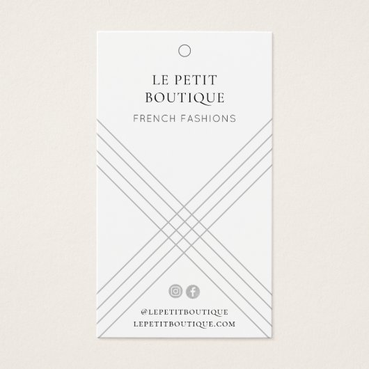 幾何スタイリッシュグレー衣料価格ラベル (正面)