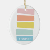 幾何スタイリッシュパカラフルステルパーソナライズされた セラミックオーナメント (右)