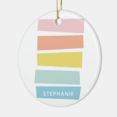 幾何スタイリッシュパカラフルステルパーソナライズされた セラミックオーナメント (左)