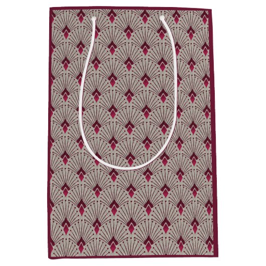 幾何スタイリッシュパターン、アールデコ。 ミディアムペーパーバッグ (正面)