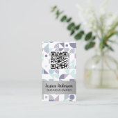 幾何スタイリッシュパターン | QRスキャン 名刺 (スタンド正面)