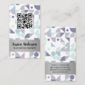 幾何スタイリッシュパターン | QRスキャン 名刺 (正面/裏面)
