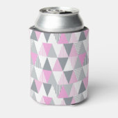 幾何スタイリッシュピンクグレパターン(の模様が)あるー 缶クーラー (缶裏面)