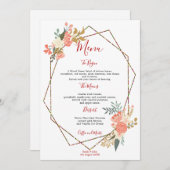 幾何スタイリッシュフレームアンブローズ花模様結婚の メニュー (正面/裏面)