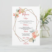 幾何スタイリッシュフレームアンブローズ花模様結婚の メニュー (スタンド正面)